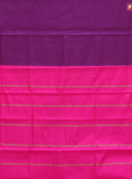 10 Yards poly cotton saree wine shade and candy pink with plain body and paisley zari woven border