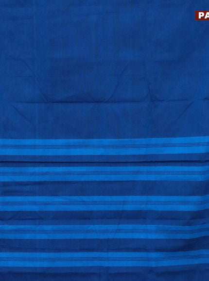 10 Yards chettinad cotton saree cs blue and pink with plain body and thread woven border & woven blouse