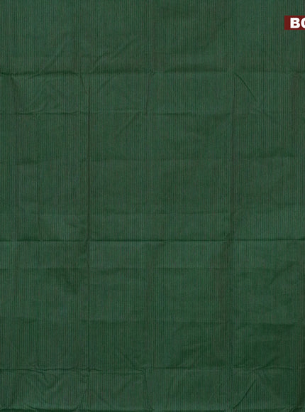 10 Yards chettinad cotton saree green and mustard with allover stripes pattern and thread woven border & woven blouse