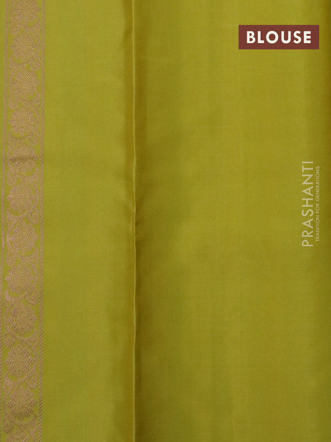 Pure soft silk saree light blue and yellow with silver & zari weaves and zari woven border