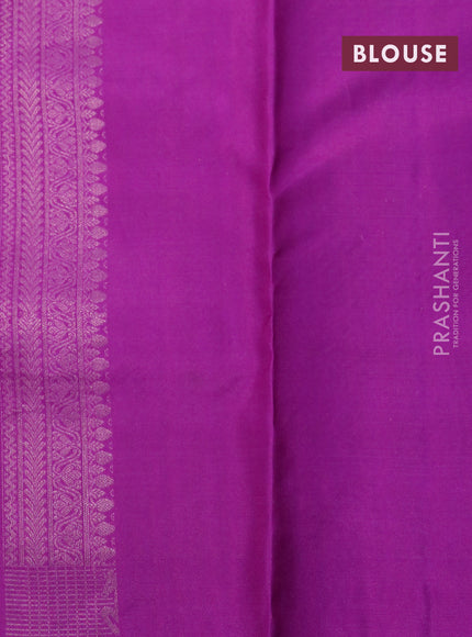 Pure soft silk saree light green and purple with allover zari woven brocade weaves and zari woven border