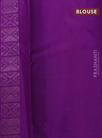 Pure soft silk saree sandal and purple with allover zari woven brocade weaves and zari woven border