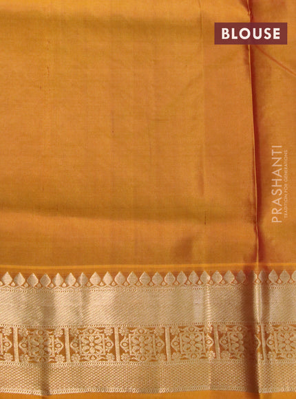 Pure soft silk saree maroon and mustard shade with zari woven buttas and zari woven border