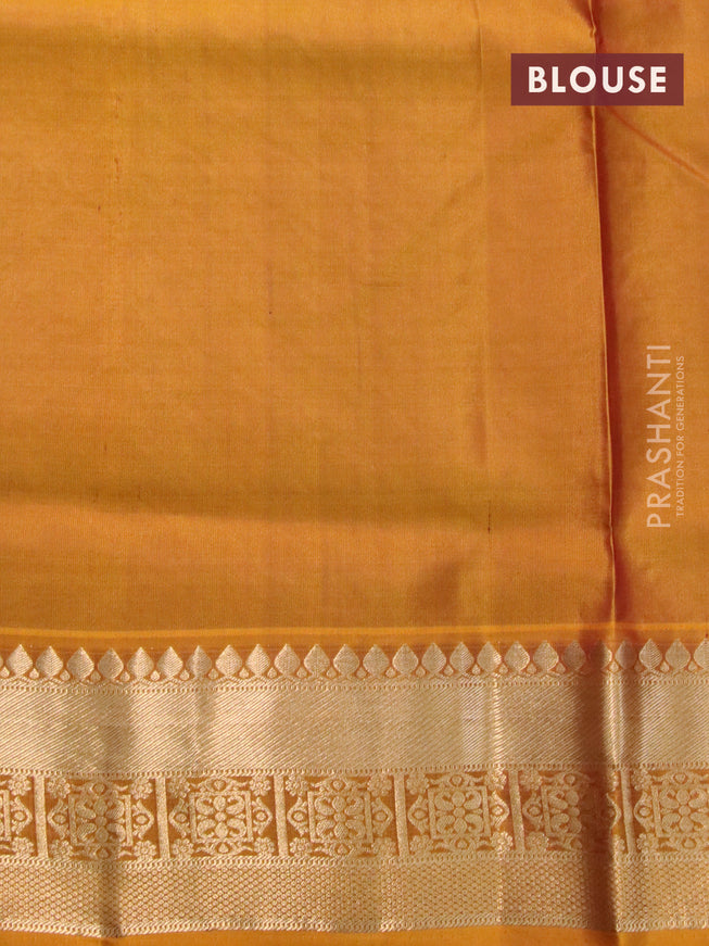 Pure soft silk saree maroon and mustard shade with zari woven buttas and zari woven border