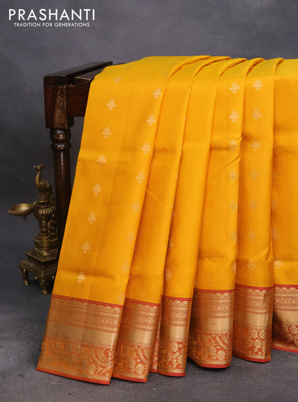 Pure soft silk saree mango yellow and dual shade of pinkish mustard with zari woven buttas and zari woven border