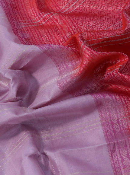 Pure soft silk saree pastel pink and dual shade of pinkish orange with allover zari checks & buttas and zari woven simple border