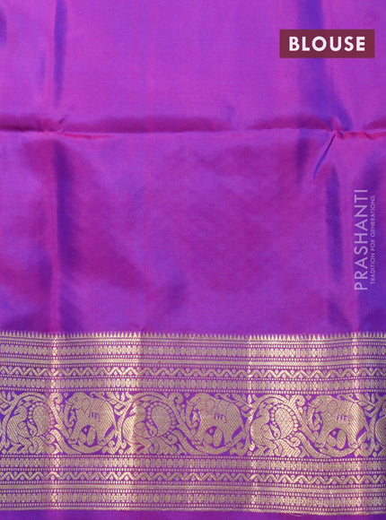 Pure soft silk saree cs blue and dual shade of purple with zari woven buttas and zari woven border