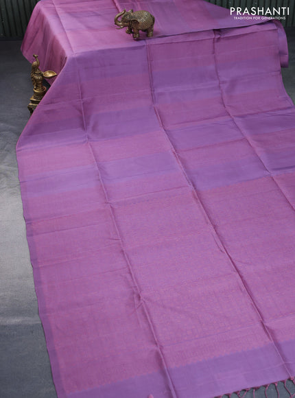 Pure soft silk saree lavender shade with allover thread weaves in borderless style