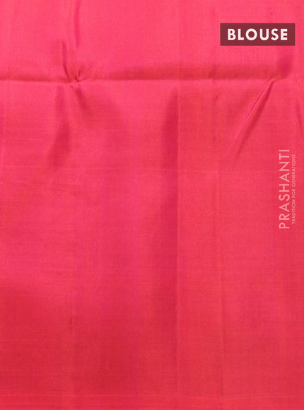 Pure soft silk saree dual shade of pinkish orange with allover thread & zari weaves in borderless style