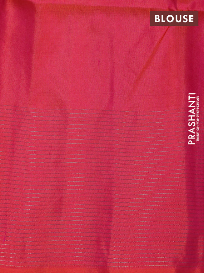 Pure soft silk saree teal blue and dual shade of pinkish orange with zari woven buttas and zari woven border