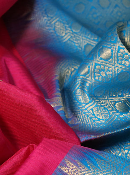 Pure soft silk saree pink and cs blue with zari woven buttas and zari woven simple border