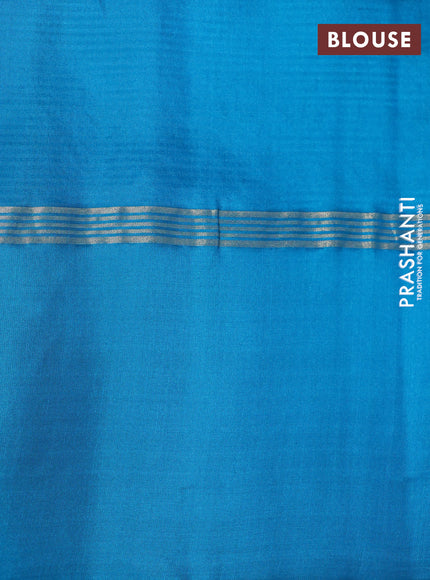 Pure soft silk saree pink and cs blue with zari woven buttas and zari woven simple border