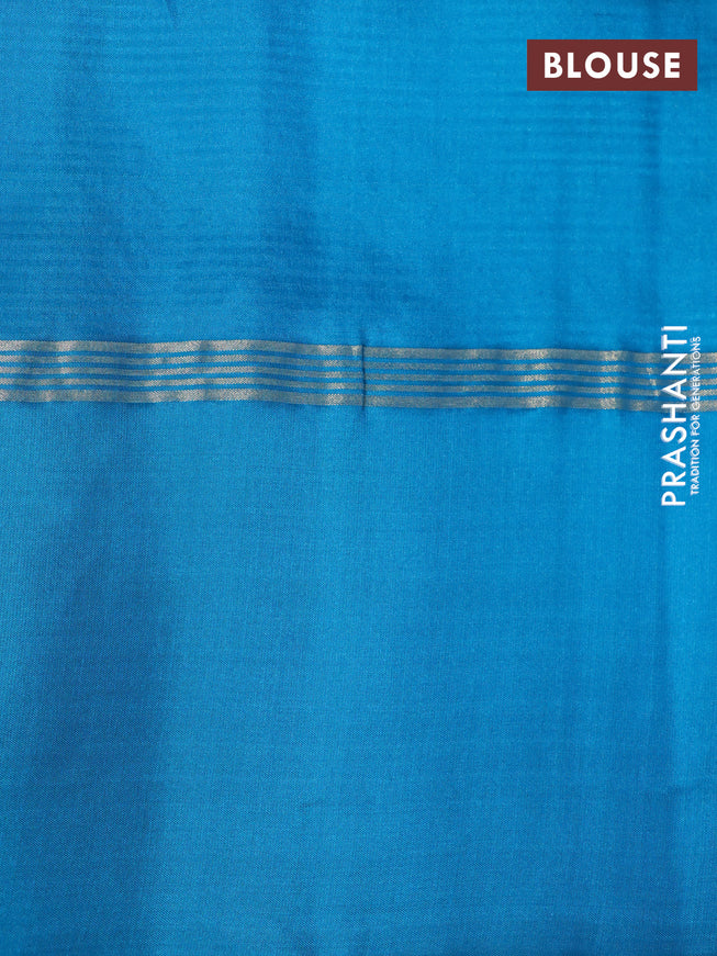 Pure soft silk saree pink and cs blue with zari woven buttas and zari woven simple border