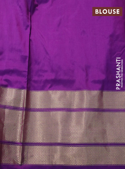 Pochampally silk saree purple shade and purple with allover ikat weaves and long zari woven border