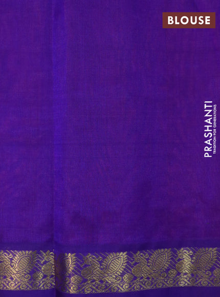 Silk cotton saree maroon shade and violet with plain body and annam zari woven border