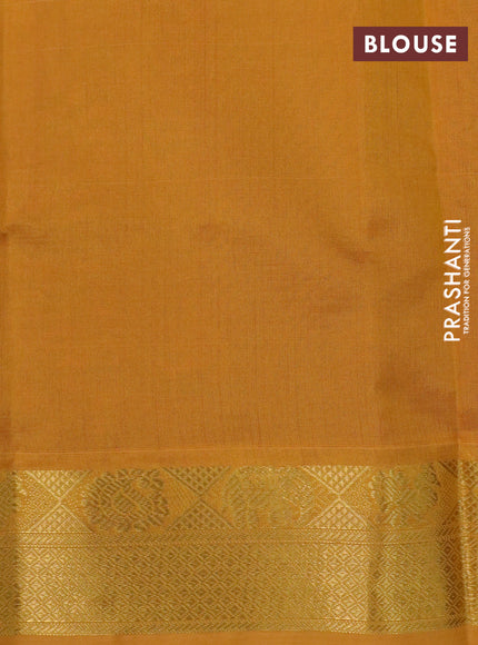 Silk cotton saree maroon and mustard yellow with plain body and zari woven border