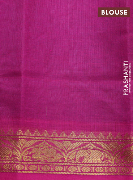 Silk cotton saree grey and pink with plain body and zari woven border