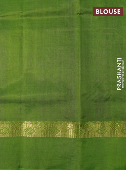 Silk cotton saree purple and light green with plain body and zari woven simple border