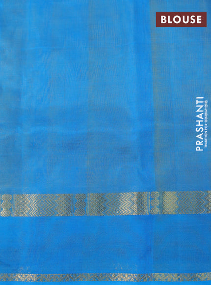 Silk cotton saree lime yellow and cs blue with plain body and rettapet zari woven border