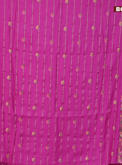 Assam silk saree pink with allover zari weaves & embroidery work buttas and floral design embroidery work zari border