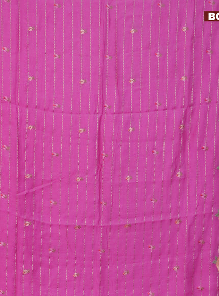 Assam silk saree light pink with allover zari weaves & embroidery work buttas and floral design embroidery work zari border