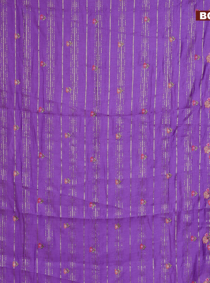 Assam silk saree lavender shade with allover zari weaves & embroidery work buttas and zari woven border