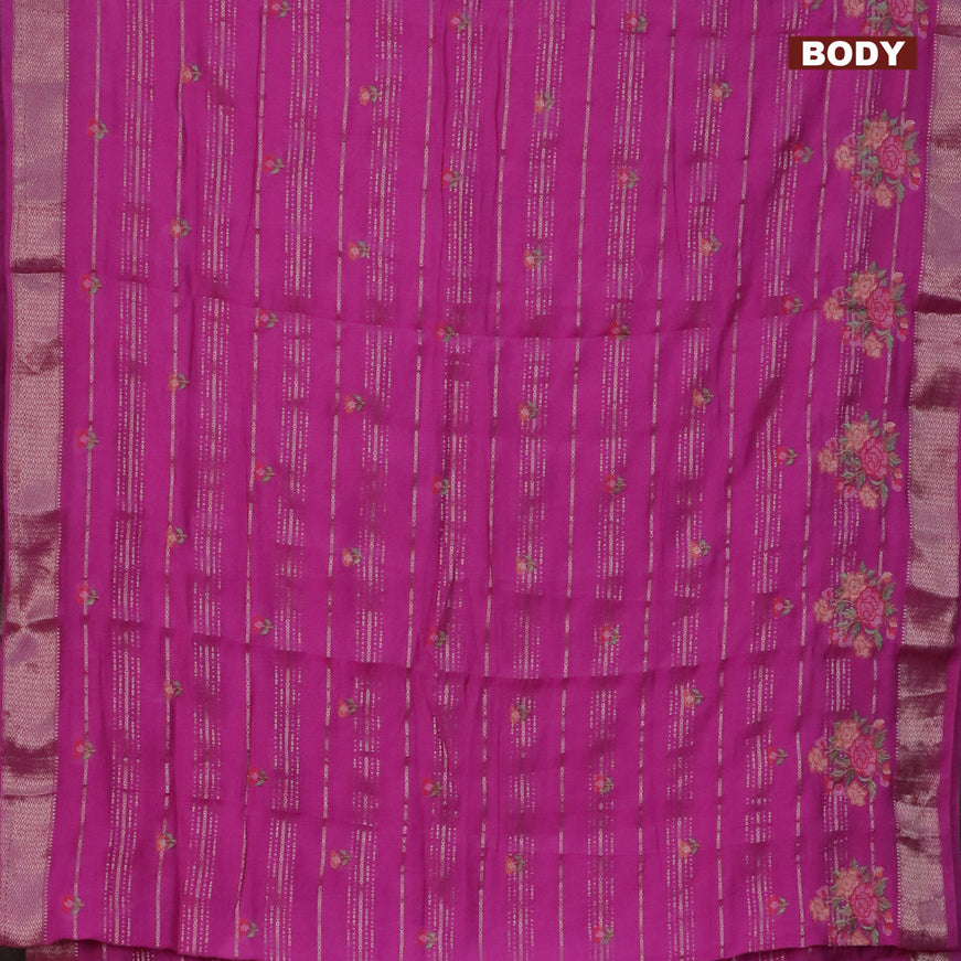 Assam silk saree pink with allover zari weaves & embroidery work buttas and zari woven border