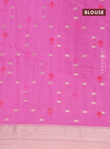 Assam silk saree pink and peach shade with allover embroidery work & zari buttas and zari woven border