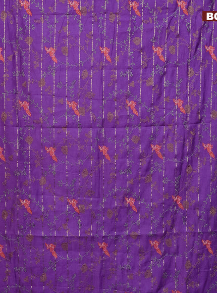 Assam silk saree lavender shade with allover zari weaves & embroidery work buttas and zari woven border