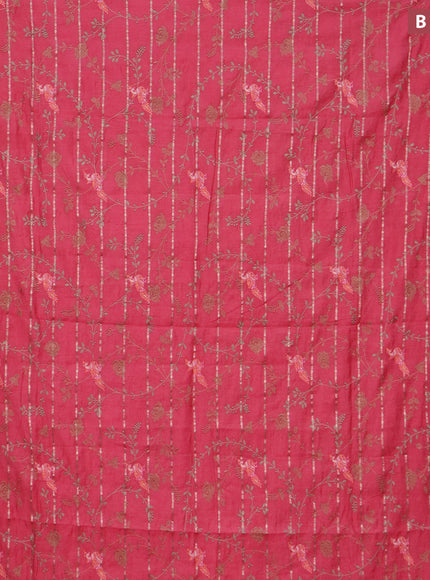 Assam silk saree pink shade with allover zari weaves & embroidery work buttas and zari woven border