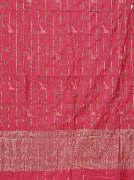 Assam silk saree pink shade with allover zari weaves & embroidery work buttas and zari woven border