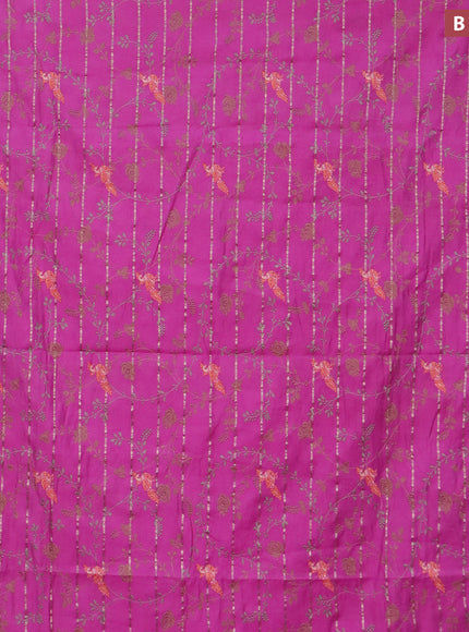 Assam silk saree pink with allover zari weaves & embroidery work buttas and zari woven border