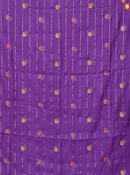 Assam silk saree lavender with allover zari weaves & embroidery work buttas and zari woven border