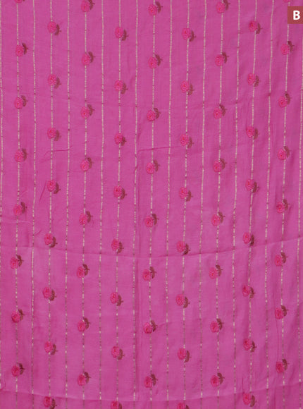 Assam silk saree light pink with allover zari weaves & embroidery work buttas and zari woven border