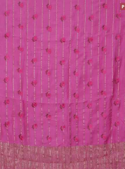 Assam silk saree light pink with allover zari weaves & embroidery work buttas and zari woven border