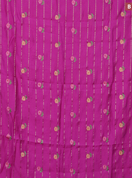 Assam silk saree pink with allover zari weaves & embroidery work buttas and zari woven border