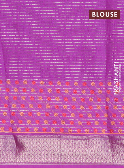 Assam silk saree purple with allover zari weaves & embroidery work buttas and zari woven border