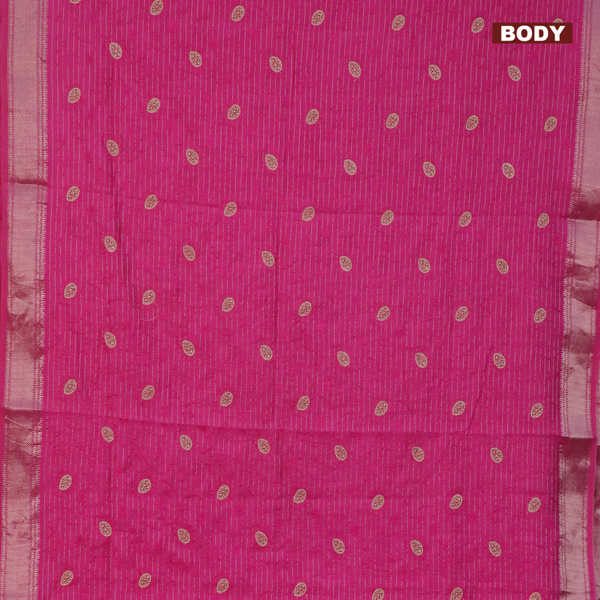 Assam silk saree pink with allover zari weaves & embroidery work buttas and zari woven border