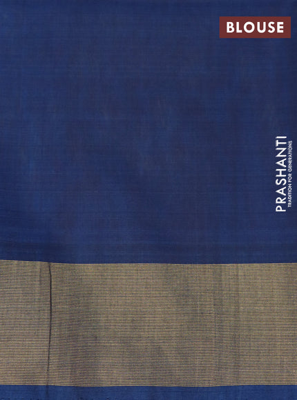 Ikat silk cotton saree mustard yellow and peacock blue with allover ikat weaves and zari woven border