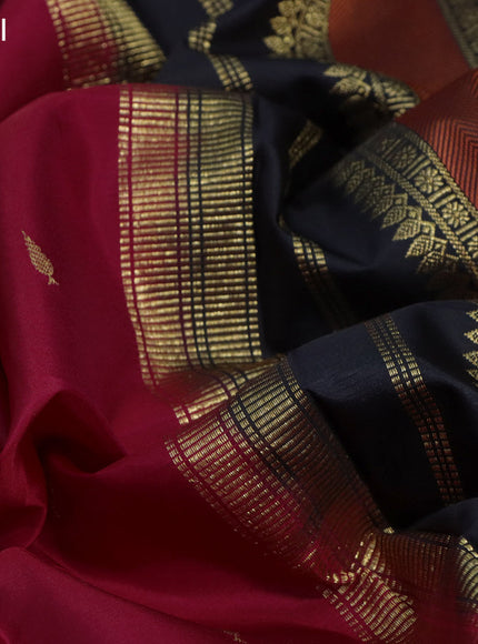 Pure kanchipuram silk saree red and multi colour with zari woven buttas and rettapet zari woven border