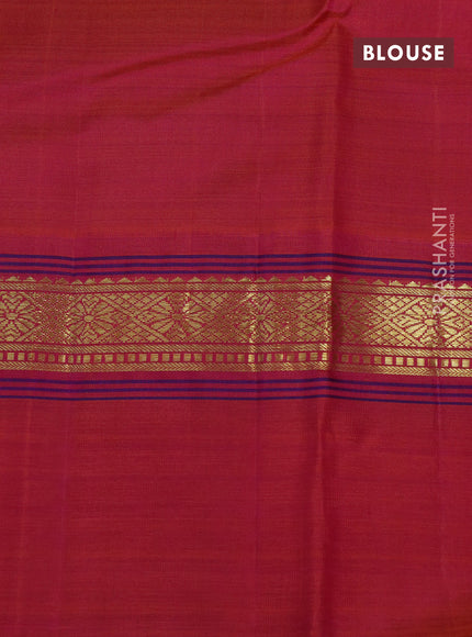 Pure kanchipuram silk saree lime green and dual shade of pinkish orange with plain body and zari woven simple border