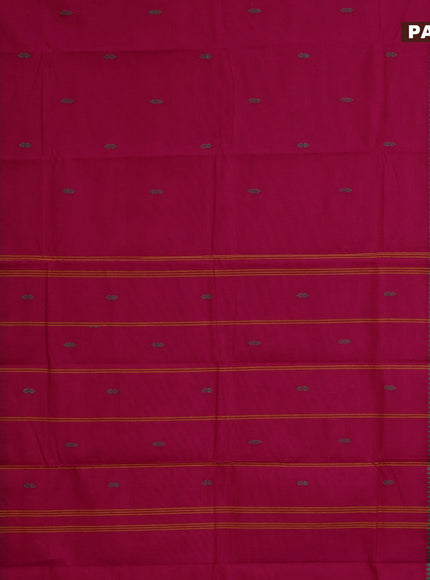 Chettinad cotton saree pink and green with thread woven buttas and thread woven border & woven blouse