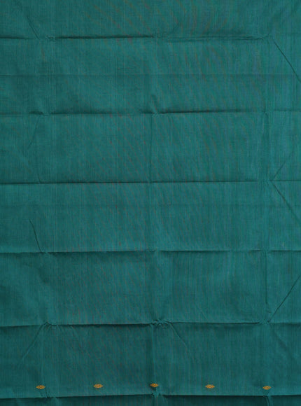 Chettinad cotton saree green and blue with thread woven buttas and thread woven border & woven blouse