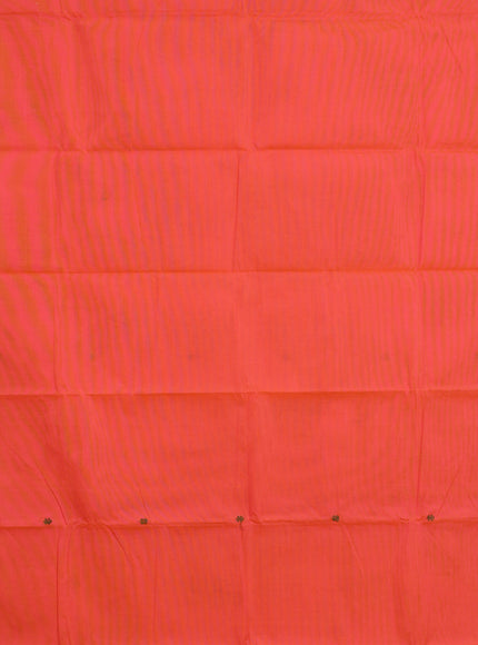 Chettinad cotton saree peach orange and green shade with thread woven buttas and thread woven border & woven blouse