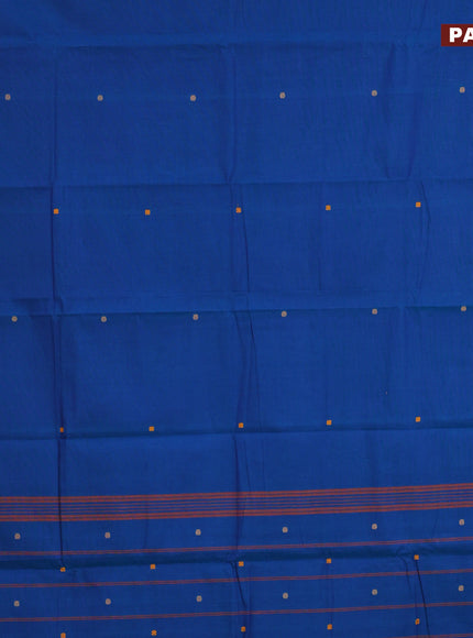 Chettinad cotton saree cs blue and maroon shade with thread woven buttas and thread woven border & woven blouse