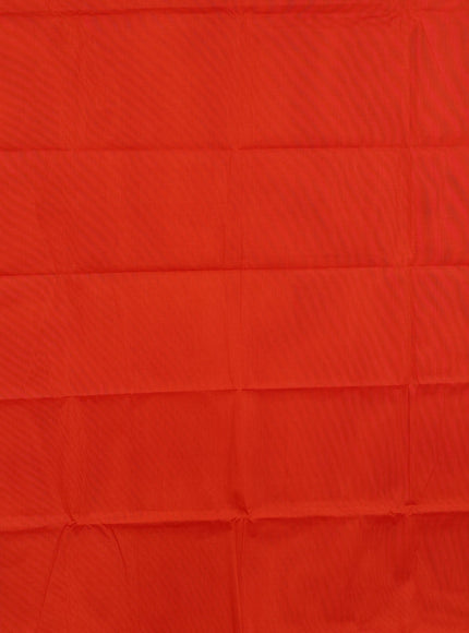 Chettinad cotton saree orange and red with plain body and thread woven border & woven blouse