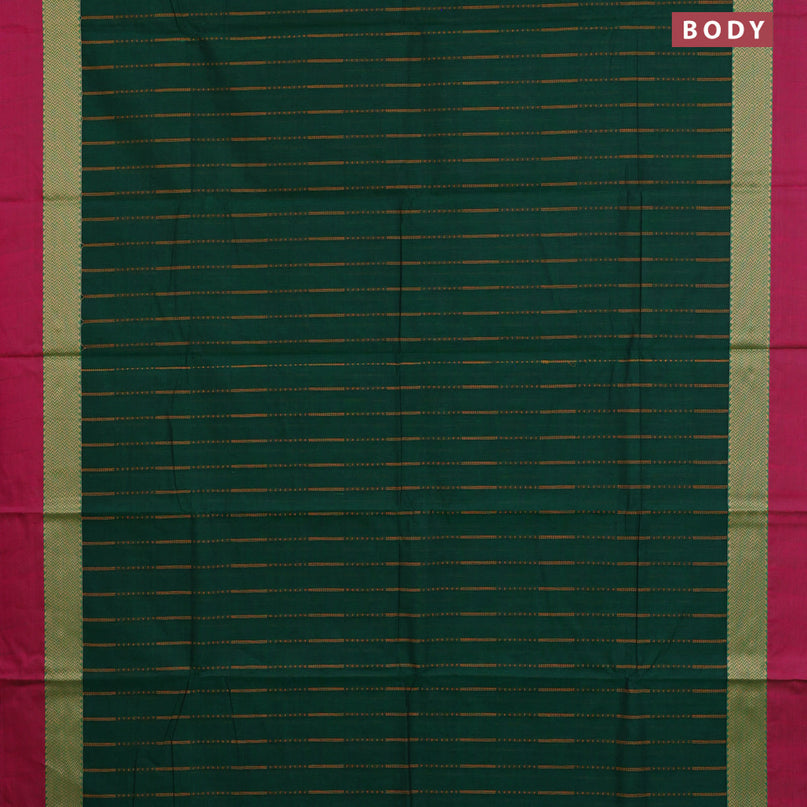 Chettinad cotton saree green and pink with allover thread weaves and zari woven simple border & woven blouse