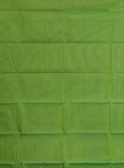 Chettinad cotton saree light green and green with thread woven buttas and thread woven border & woven blouse