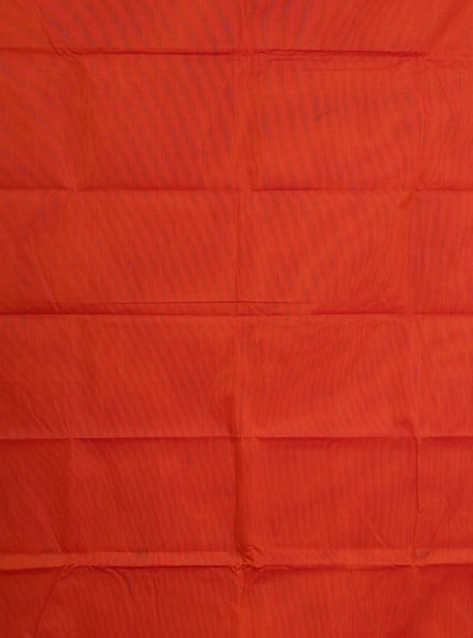 Chettinad cotton saree rustic orange and blue with thread woven buttas and thread woven border & woven blouse