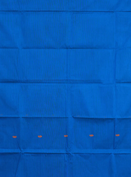 Chettinad cotton saree cs blue with thread woven buttas and thread woven border & woven blouse